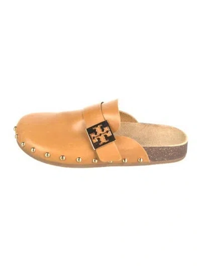 Pre-owned Tory Burch Leather Mules In Brown