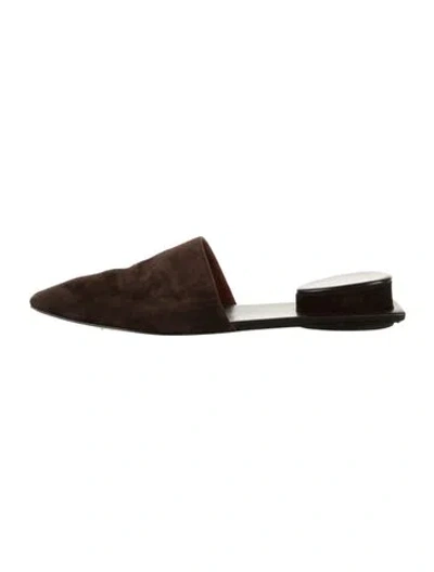 Pre-owned Tory Burch Leather Mules In Brown