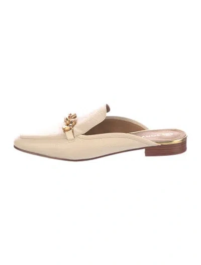 Pre-owned Tory Burch Leather Mules In Neutral
