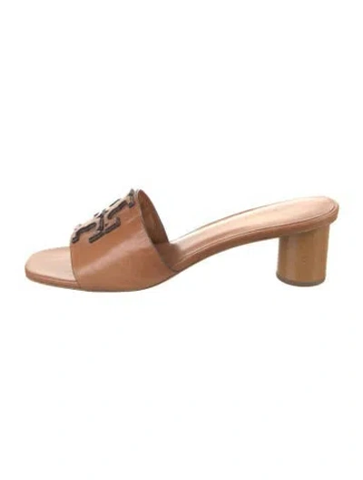 Pre-owned Tory Burch Leather Mules In Neutral