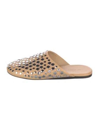Pre-owned Tory Burch Leather Mules In Neutrals