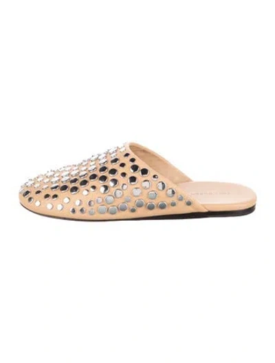 Pre-owned Tory Burch Leather Mules In Neutrals