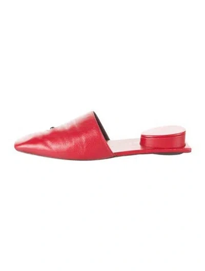 Pre-owned Tory Burch Leather Mules In Red