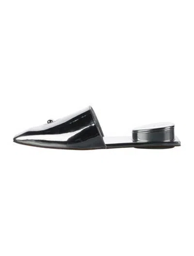 Pre-owned Tory Burch Leather Mules In Silver