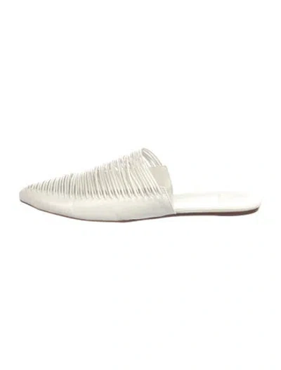 Pre-owned Tory Burch Leather Mules In White