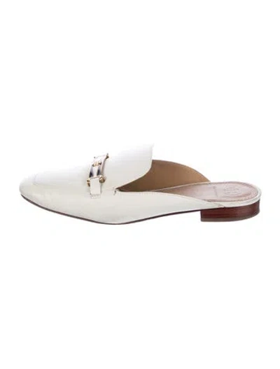 Pre-owned Tory Burch Leather Mules In White