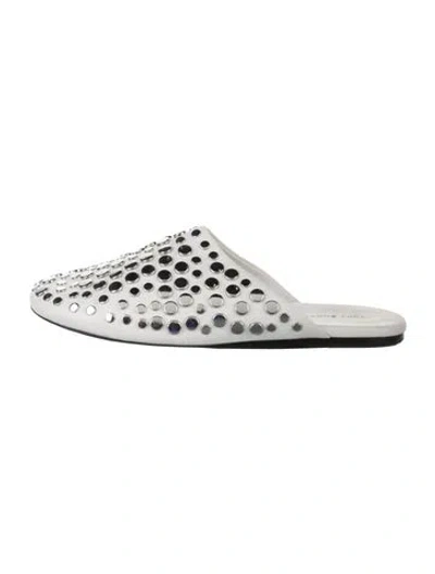 Pre-owned Tory Burch Leather Mules In White