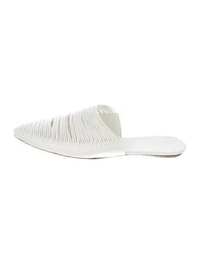 Pre-owned Tory Burch Leather Mules In White
