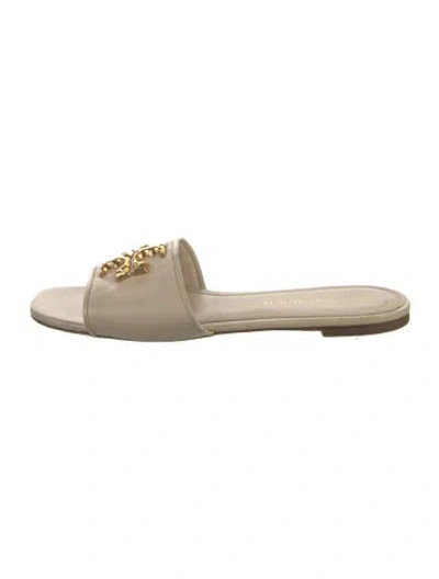 Pre-owned Tory Burch Leather Mules In Yellow