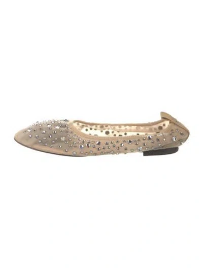 Pre-owned Tory Burch Leather Patterned Ballet Flats In Neutrals