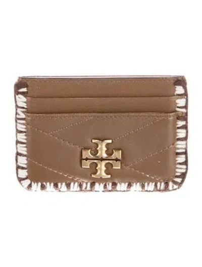 Pre-owned Tory Burch Leather Patterned Card Holder In Brown
