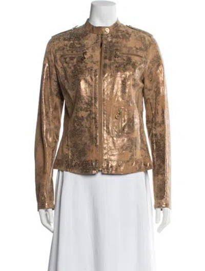 Pre-owned Tory Burch Leather Patterned Jacket