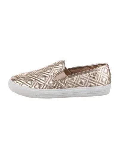 Pre-owned Tory Burch Leather Patterned Sneakers In Multicolor