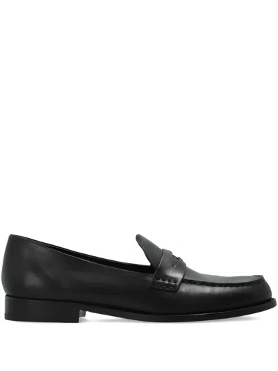 TORY BURCH LEATHER PENNY-SLOT LOAFERS