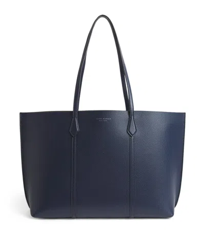 Tory Burch Leather Perry Tote Bag In Blue