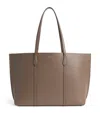Tory Burch Large Perry Leather Tote Bag In Brown