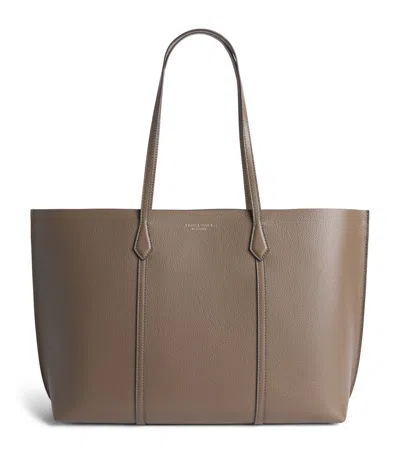 Tory Burch Leather Perry Tote Bag In Brown