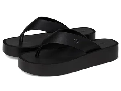 Tory Burch Leather Platform Flip Flop In Black