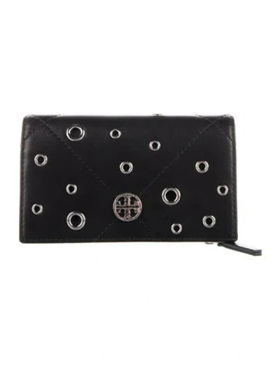 Pre-owned Tory Burch Leather Pouch In Black/silver