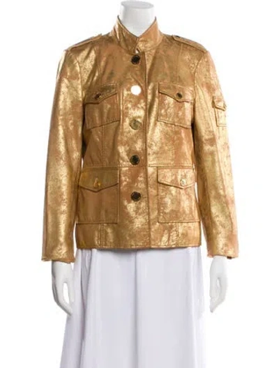 Pre-owned Tory Burch Leather Printed Blazer