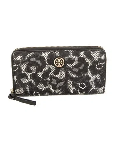 Pre-owned Tory Burch Leather Printed Continental Wallet In Multi