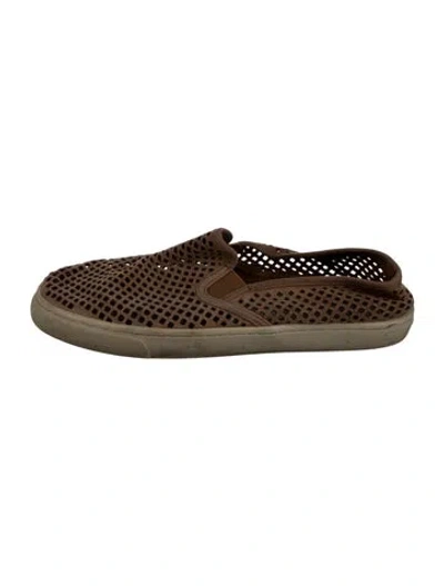 Pre-owned Tory Burch Leather Printed Sneakers In Gold