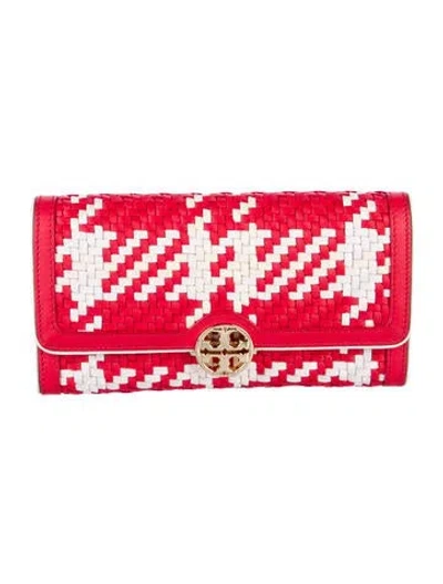 Pre-owned Tory Burch Leather Printed Wallet In Multi