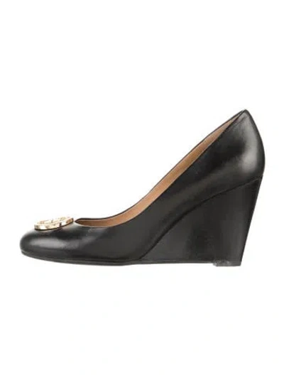 Pre-owned Tory Burch Leather Pumps In Black