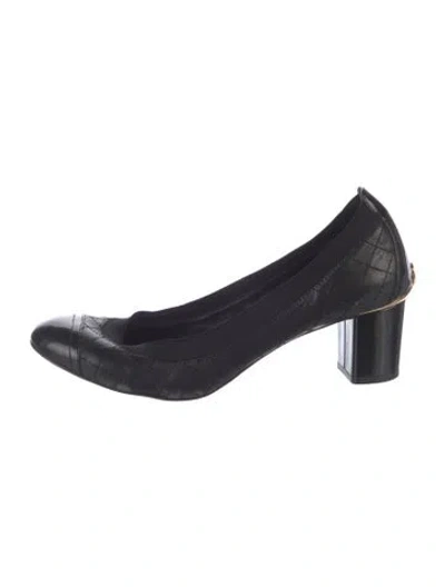 Pre-owned Tory Burch Leather Pumps In Black