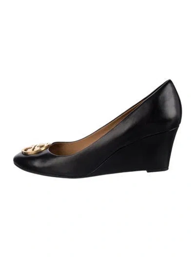Pre-owned Tory Burch Leather Pumps In Black