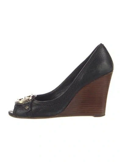 Pre-owned Tory Burch Leather Pumps In Black