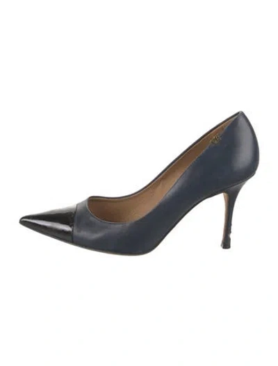 Pre-owned Tory Burch Leather Pumps In Blue