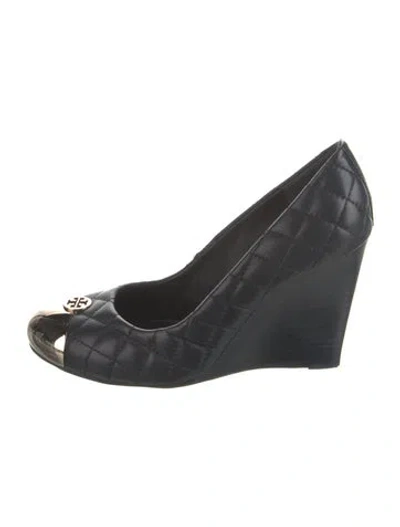 Pre-owned Tory Burch Leather Pumps In Blue