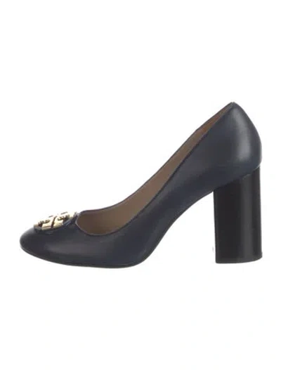 Pre-owned Tory Burch Leather Pumps In Blue