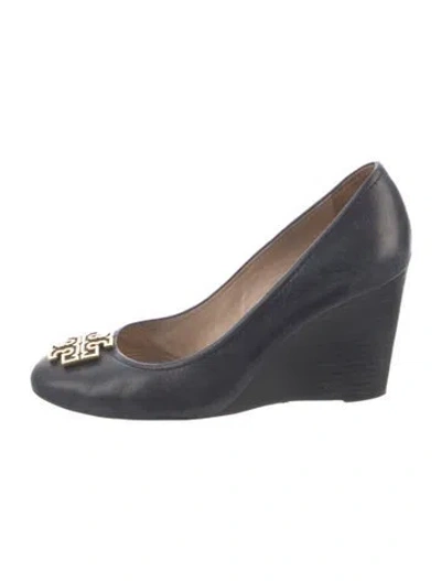 Pre-owned Tory Burch Leather Pumps In Blue