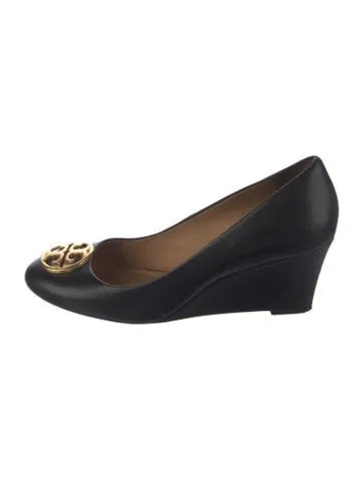 Pre-owned Tory Burch Leather Pumps In Blue