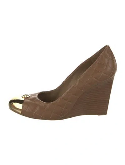 Pre-owned Tory Burch Leather Pumps In Brown