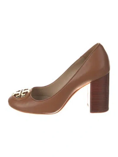 Pre-owned Tory Burch Leather Pumps In Brown
