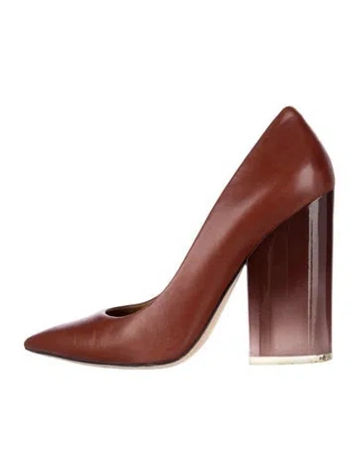 Pre-owned Tory Burch Leather Pumps In Brown