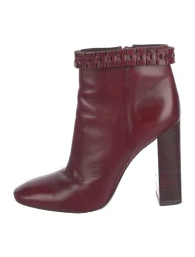 Pre-owned Tory Burch Leather Pumps In Burgundy