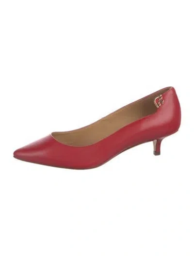 Pre-owned Tory Burch Leather Pumps In Red