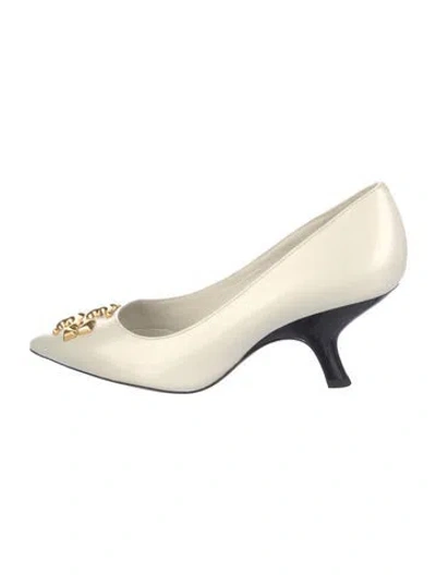 Pre-owned Tory Burch Leather Pumps In White