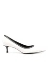 Tory Burch Double T Buckle Kitten Heel Pump In White