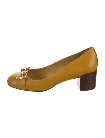 Pre-owned Tory Burch Leather Pumps In Yellow