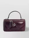 Tory Burch Kira Quilted Leather Top-handle Mini Bag In Burgundy
