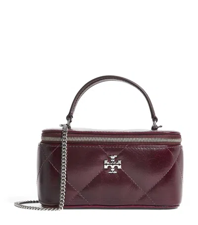 TORY BURCH LEATHER QUILTED KIRA VANITY CASE BAG