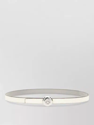 Tory Burch Leather Reversible Belt Adjustable Fit In White