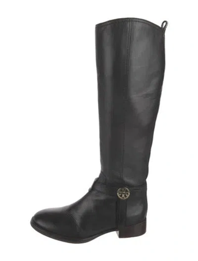 Pre-owned Tory Burch Leather Riding Boots In Black