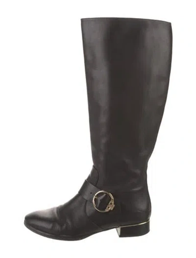 Pre-owned Tory Burch Leather Riding Boots In Black