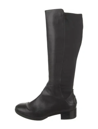 Pre-owned Tory Burch Leather Riding Boots In Black